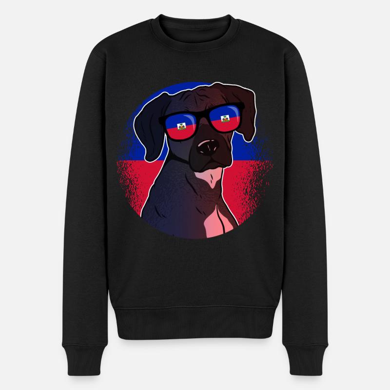 Haiti - Männer Premium Bio Pullover - Schwarz