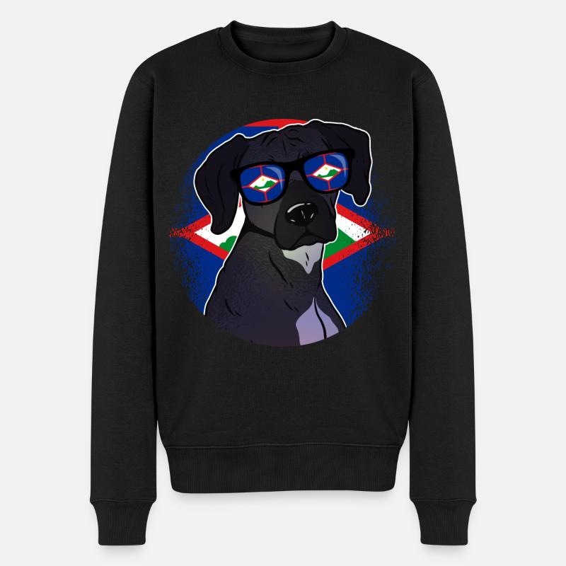 Sint Eustatius - Männer Premium Bio Pullover - Schwarz