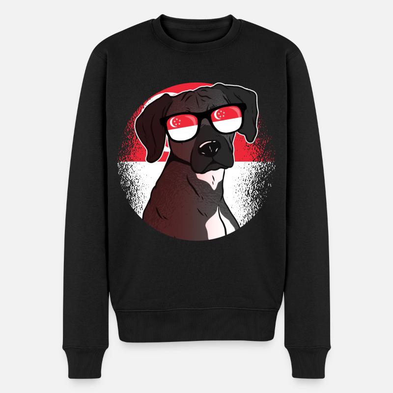 Singapur - Männer Premium Bio Pullover - Schwarz