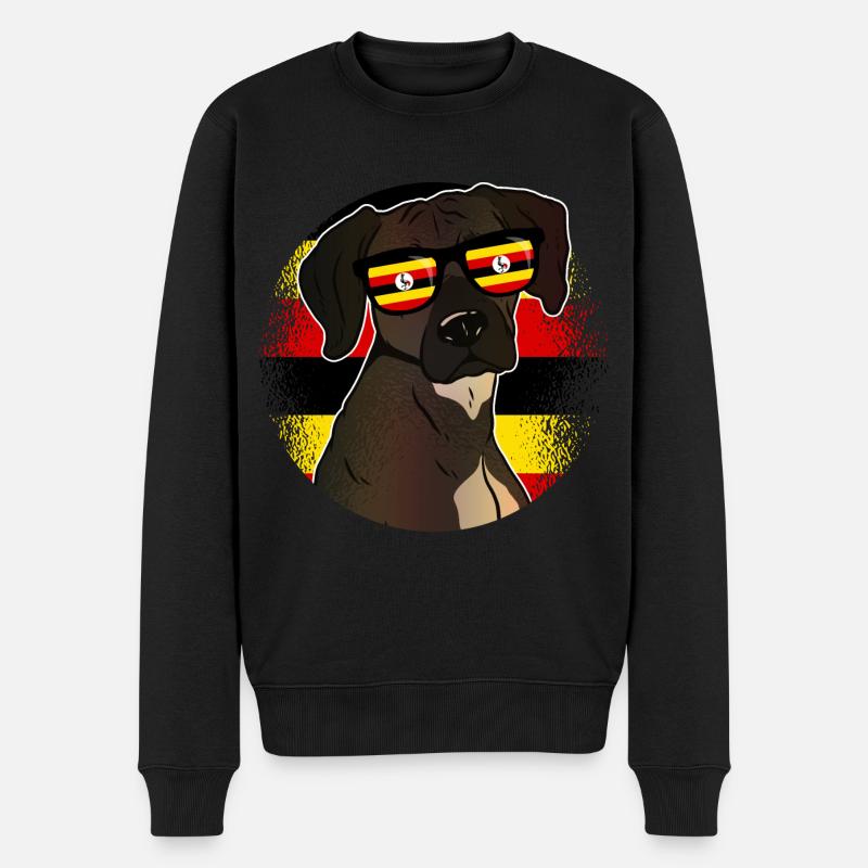 Uganda - Männer Premium Bio Pullover - Schwarz