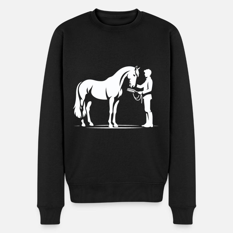 Cheval Fou - Pull Premium bio Homme - noir