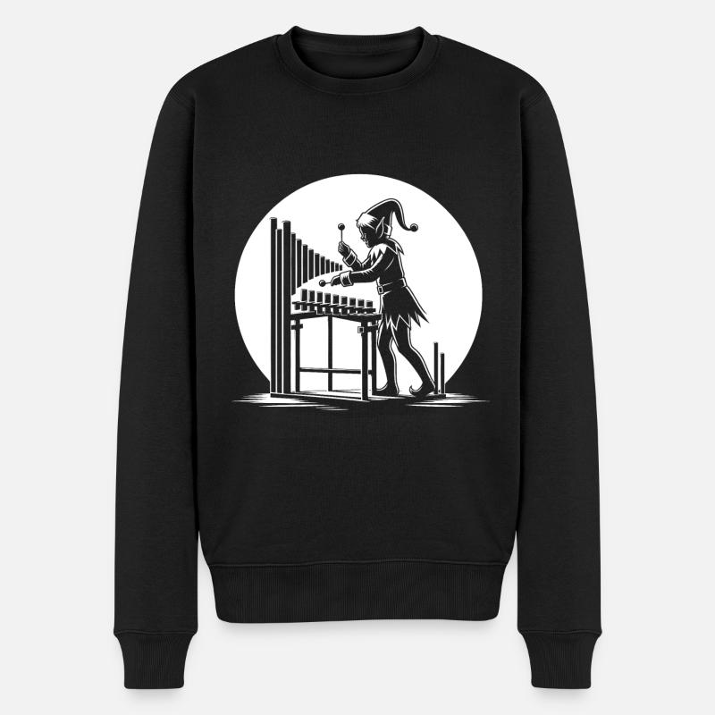 „Elfenvibraphon“ - Männer Premium Bio Pullover - Schwarz