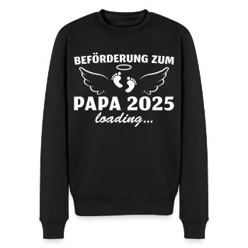 Werdender Papa 2025 loading Frischgebackener Vater - Männer Premium Bio Pullover - Schwarz - Vorne - Nico (187cm)