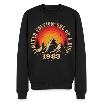 Jahrgang 1983 Retro 1983 Geburtstagsgeschenk 1983 - Männer Premium Bio Pullover - Schwarz - Vorne - Nico (187cm)