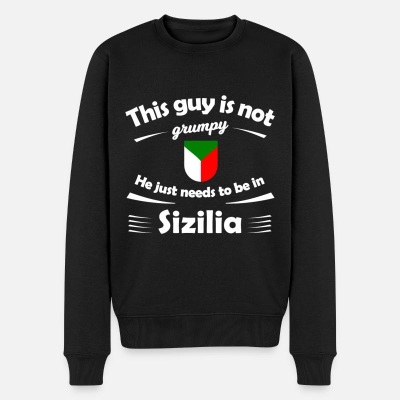 Die Sehnsucht nach Sizilien - Männer Premium Bio Pullover - Schwarz