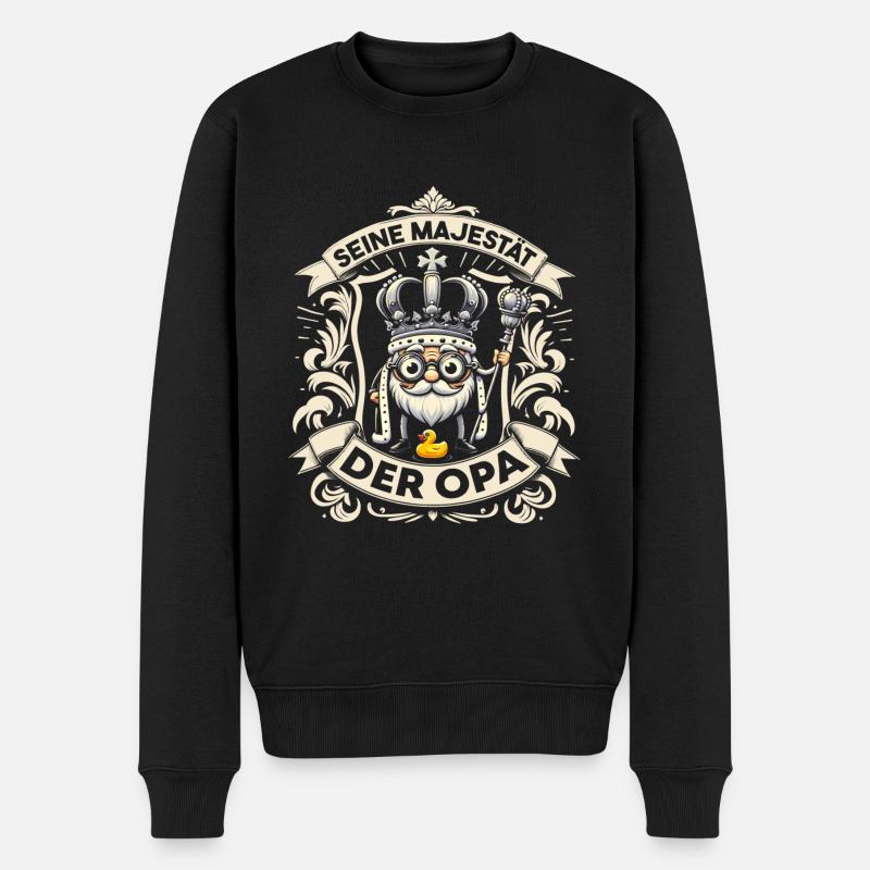 Seine Majestät der Opa - Männer Premium Bio Pullover - Schwarz