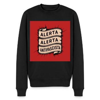 Alerta Antifaschist - Männer Premium Bio Pullover - Schwarz - Vorne - Nico (187cm)