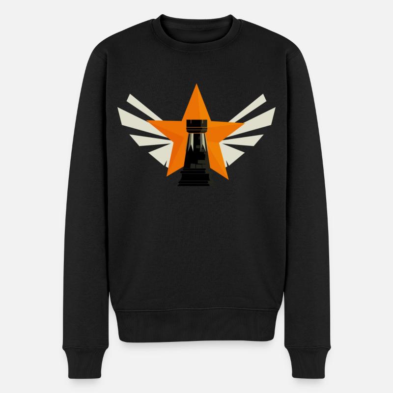 Chess rook - Männer Premium Bio Pullover - Schwarz