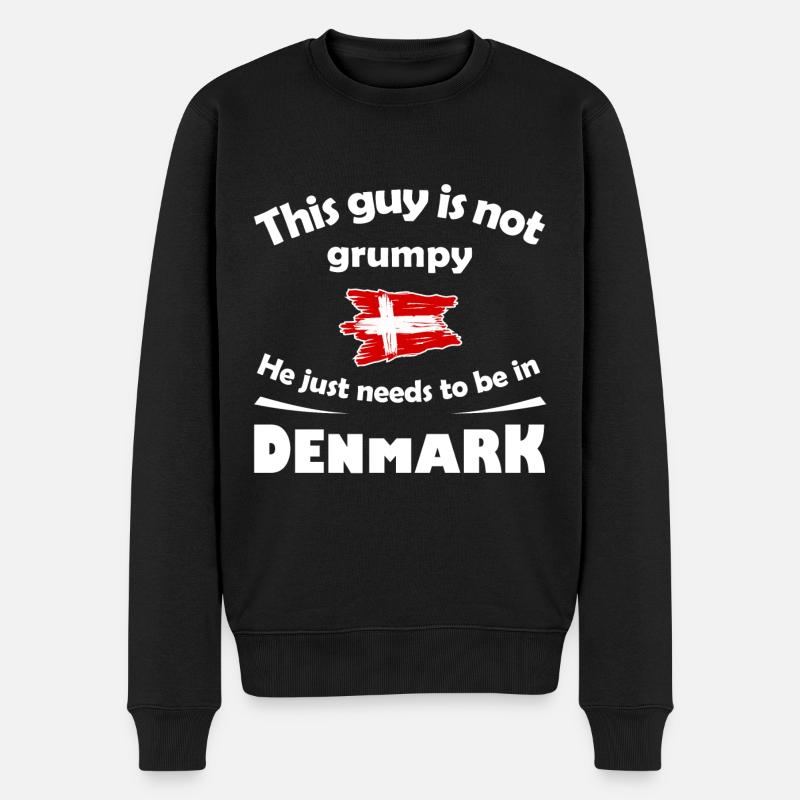 Die Heimat in Dänemark - Männer Premium Bio Pullover - Schwarz