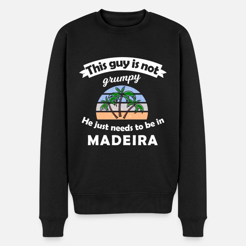 Urlaub in Madeira - Männer Premium Bio Pullover - Schwarz