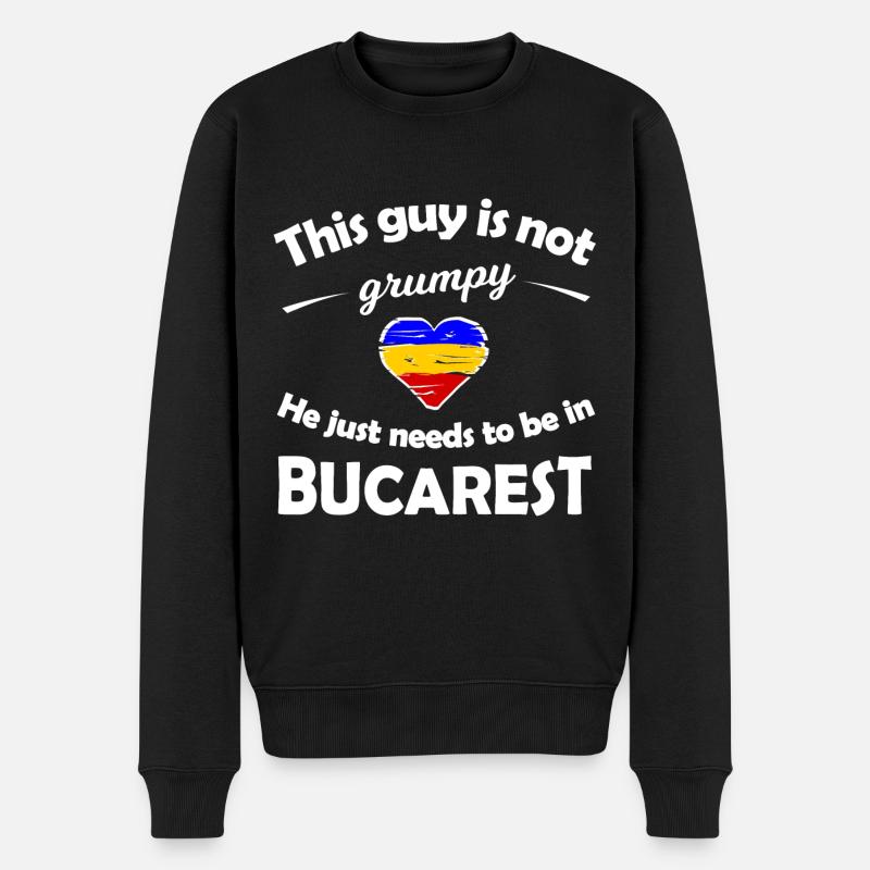 La patrie Bucarest - Pull Premium bio Homme - noir