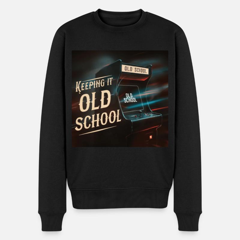 Arcade Spielhalle Spielautomat Gamer Gaming - Männer Premium Bio Pullover - Schwarz