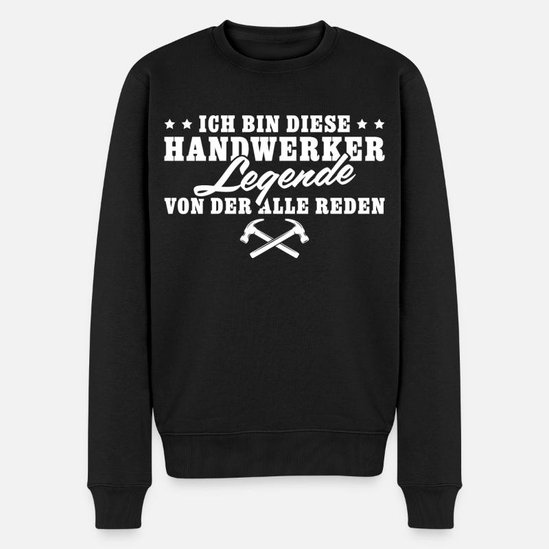 Handwerker Legende von der alle reden - Männer Premium Bio Pullover - Schwarz