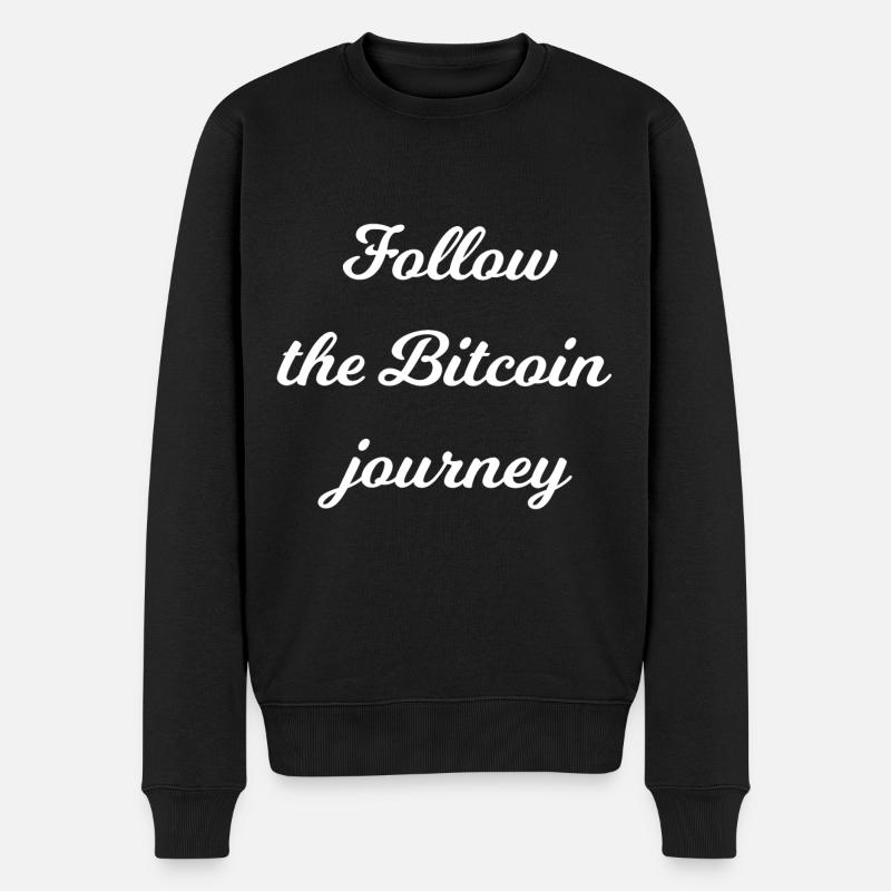 Die Reise des Bitcoin - Männer Premium Bio Pullover - Schwarz