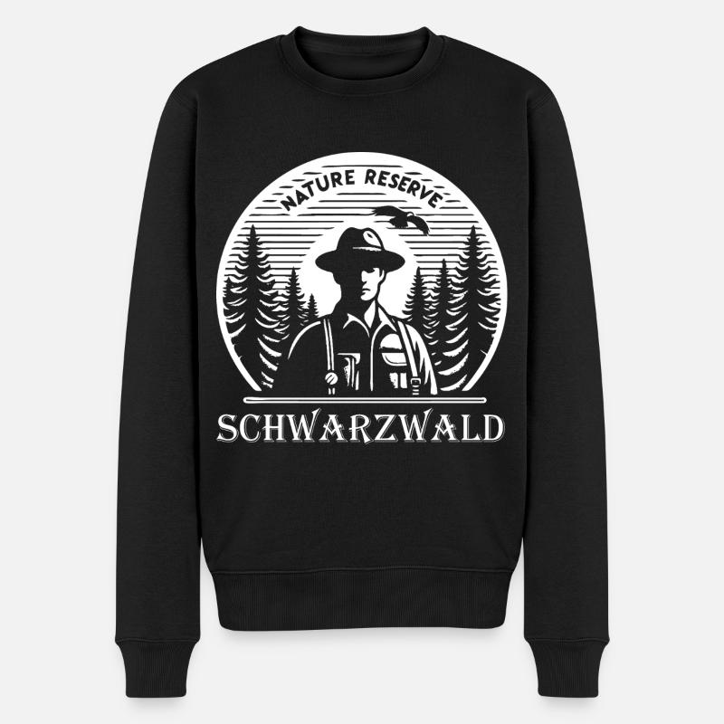 Naturreservat Schwarzwald, Magie der Tannenwälder - Männer Premium Bio Pullover - Schwarz