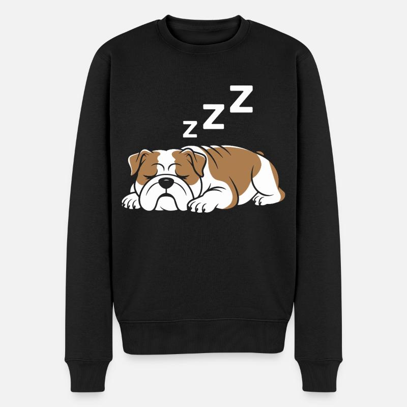 Bulldogge - Männer Premium Bio Pullover - Schwarz