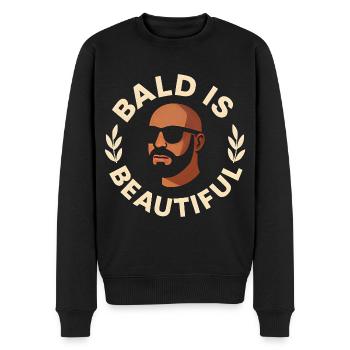Männer Glatze Geschenkidee Bald Is Beautiful - Männer Premium Bio Pullover - Schwarz - Vorne - Nico (187cm)