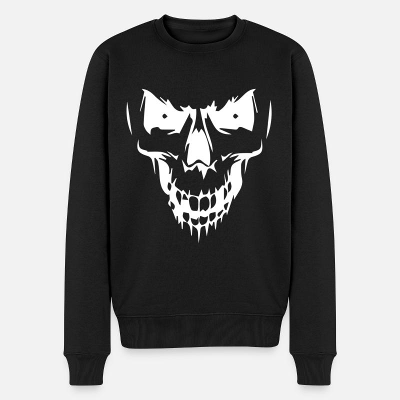 Totenkopf - Männer Premium Bio Pullover - Schwarz
