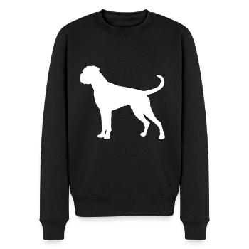 Boxer Hund Deutscher Boxer Silhouette Haustier - Männer Premium Bio Pullover - Schwarz - Vorne - Nico (187cm)