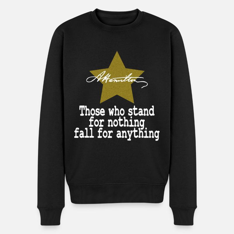 TShirtEntwurf AlexanderHamilton "die, die für - Männer Premium Bio Pullover - Schwarz