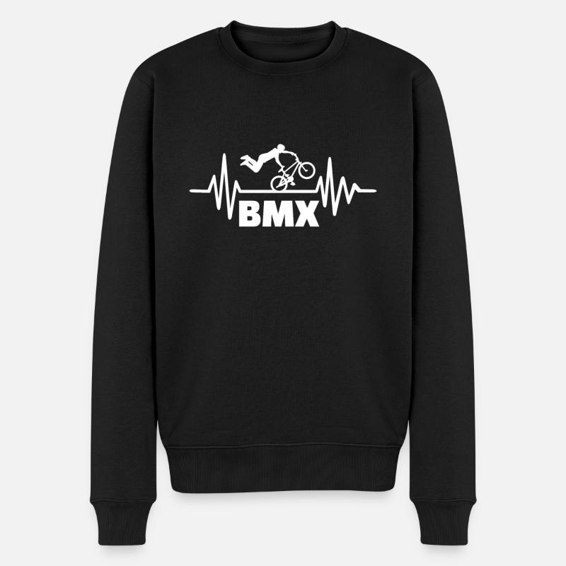BMX Herzschlag - Männer Premium Bio Pullover - Schwarz