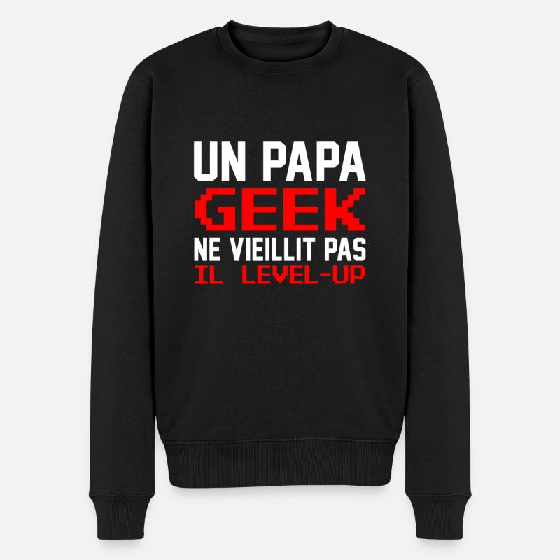 Papa Geek - Pull Premium bio Homme - noir