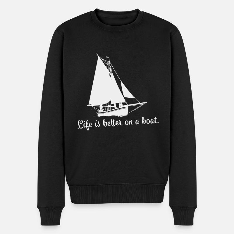 Voilier à voile - Pull Premium bio Homme - noir