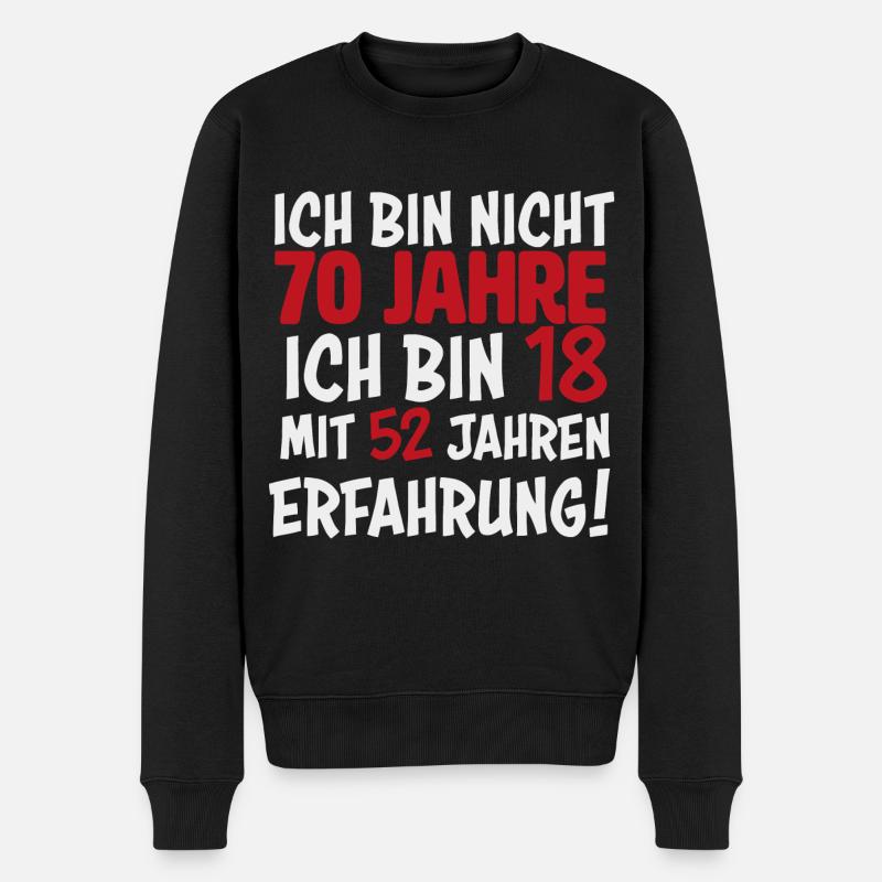 70. Geburtstag 70 Jahre Geschenk - Männer Premium Bio Pullover - Schwarz