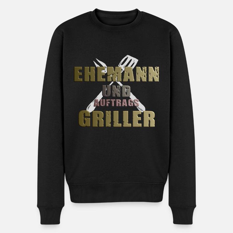 Grillshirt- Ehemann&Auftragsgriller Geschenk - Männer Premium Bio Pullover - Schwarz