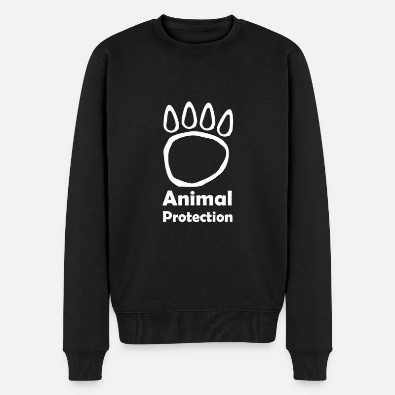 Tierschutz - Männer Premium Bio Pullover - Schwarz