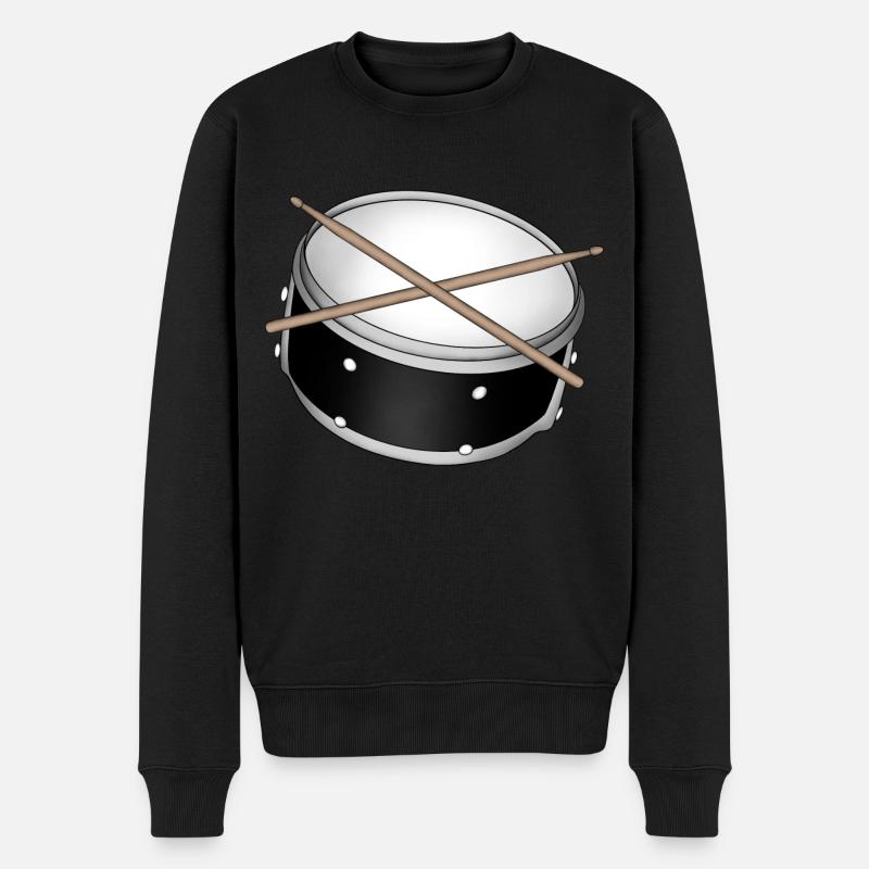 Trommel - Männer Premium Bio Pullover - Schwarz
