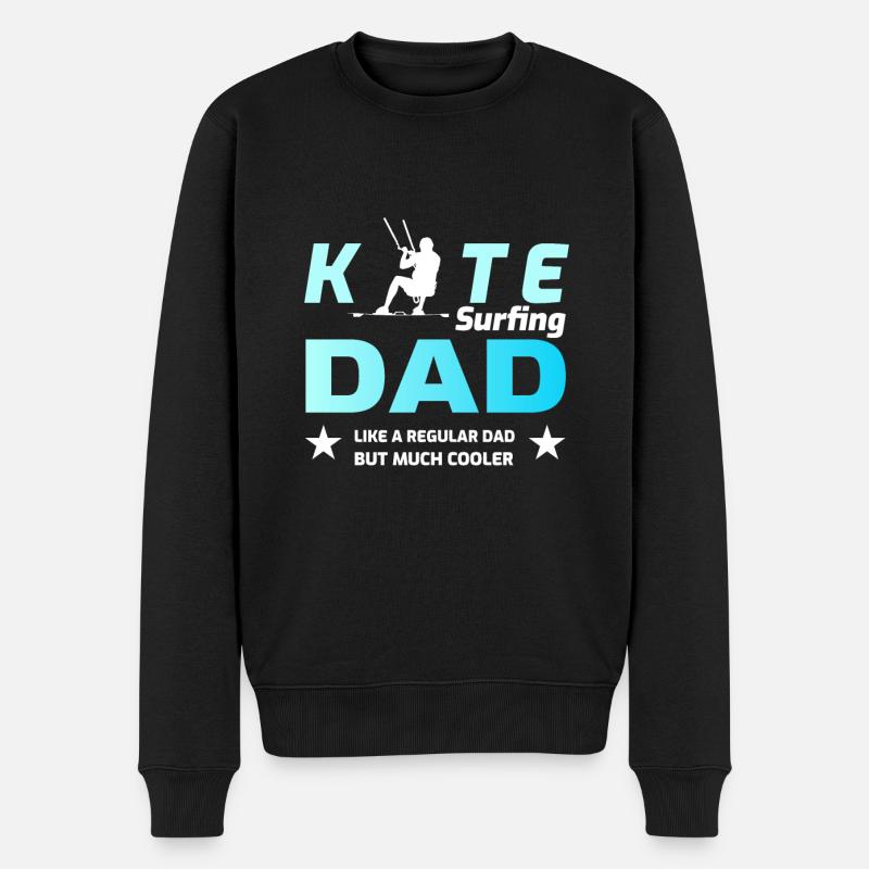 Kitesurfen Kite Kiteboard Papa Vatertagsgeschenk - Männer Premium Bio Pullover - Schwarz