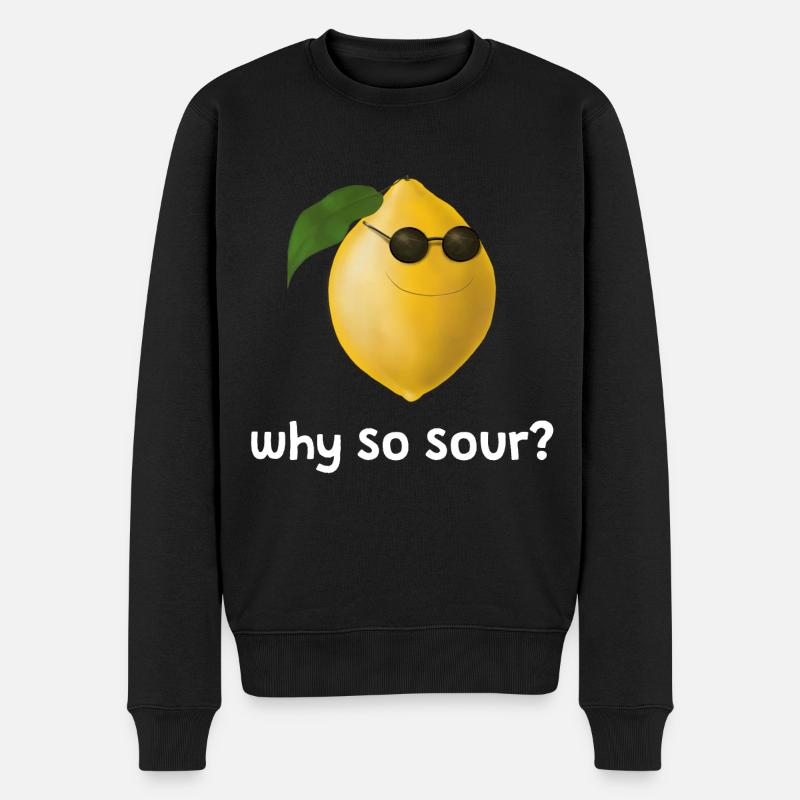 Cute Lemon - Why so sour - Männer Premium Bio Pullover - Schwarz