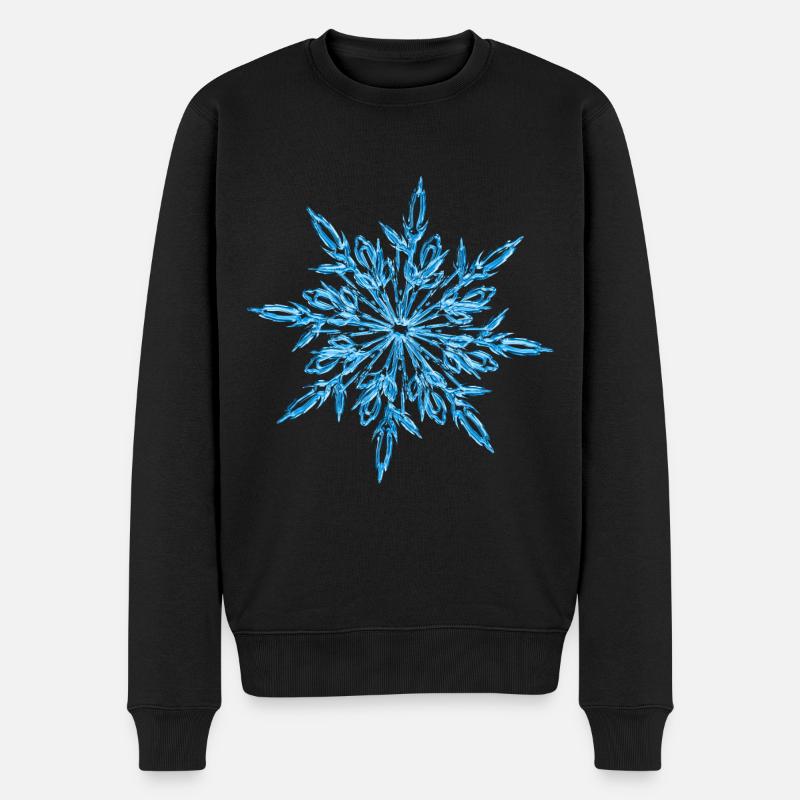 Snowflake Ice Crystal Winter - Pull Premium bio Homme - noir