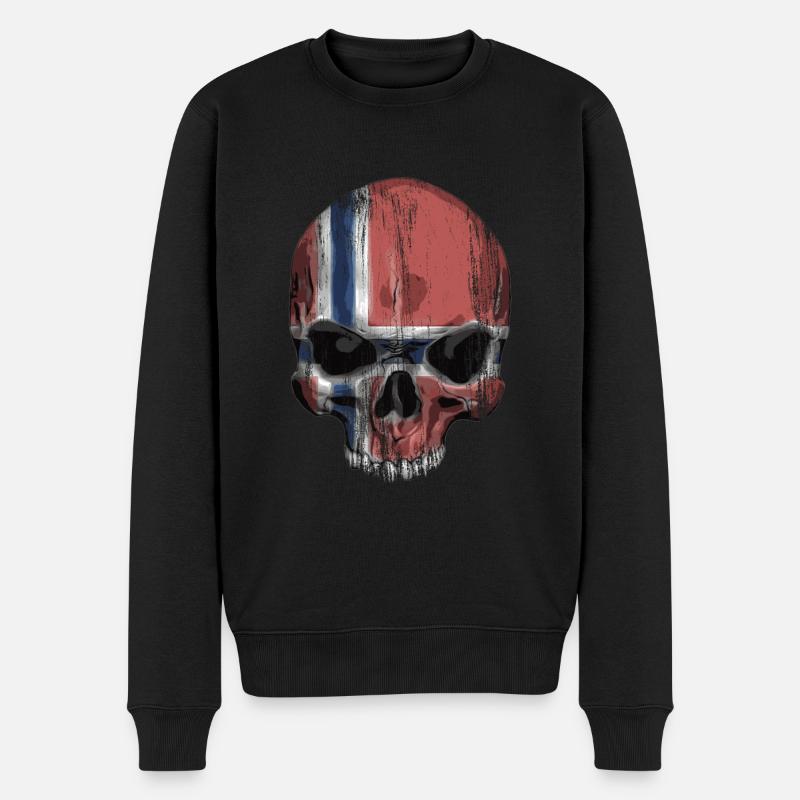 Norwegentotenkopf - Männer Premium Bio Pullover - Schwarz