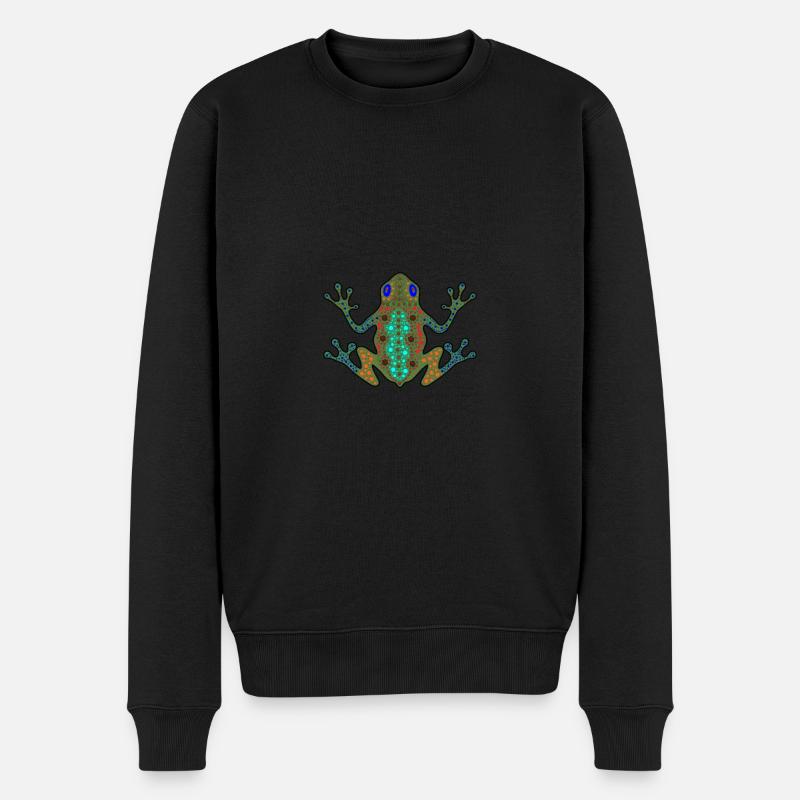 Kunstfrosch der Aborigines - Männer Premium Bio Pullover - Schwarz