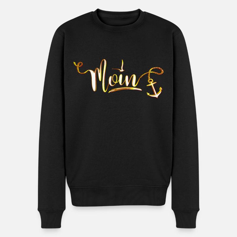 Moin gold - Männer Premium Bio Pullover - Schwarz