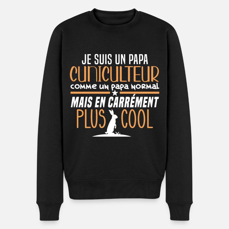 Papa cuniculteur, humour métier, élevage de lapin - Pull Premium bio Homme - noir