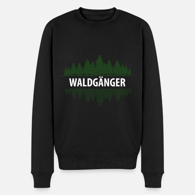 Waldgänger Natur Wald Wandern Einzelgänger Geschen - Männer Premium Bio Pullover - Schwarz