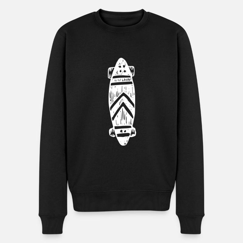 Longboard t-shirt | Bestseller | - Männer Premium Bio Pullover - Schwarz