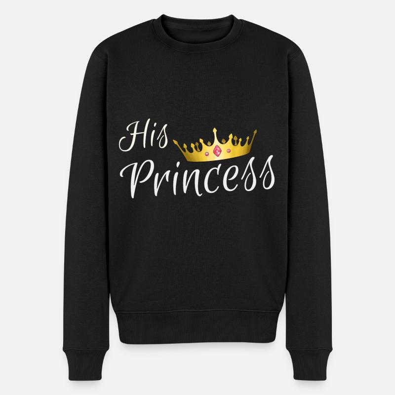 His Princess - Seine Prinzessin - Männer Premium Bio Pullover - Schwarz