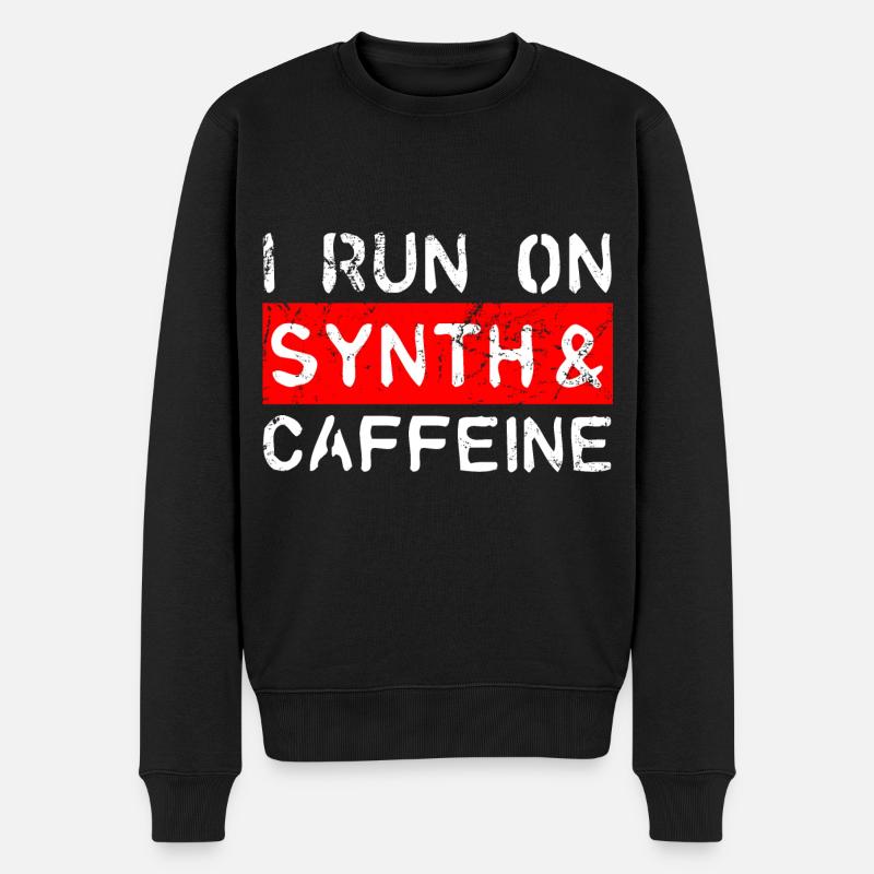 Je cours sur synthé et caféine - Pull Premium bio Homme - noir