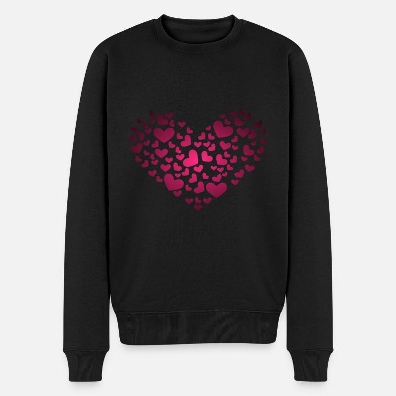 Herz aus Herzchen - Männer Premium Bio Pullover - Schwarz