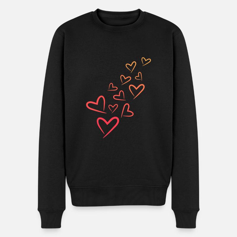 Coeur coeur motif - Pull Premium bio Homme - noir