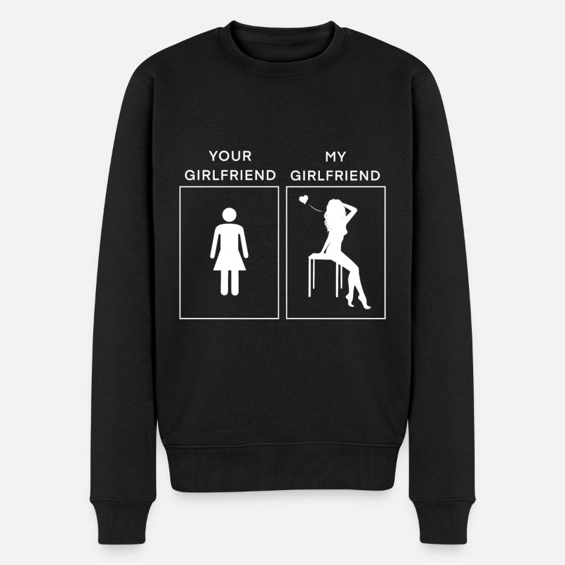Your Girlfriend - My Girlfriend - Männer Premium Bio Pullover - Schwarz