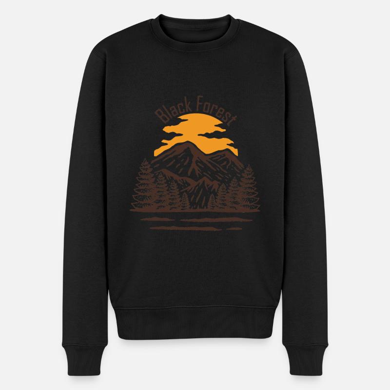 black forest Wandern im Schwarzwald - Männer Premium Bio Pullover - Schwarz