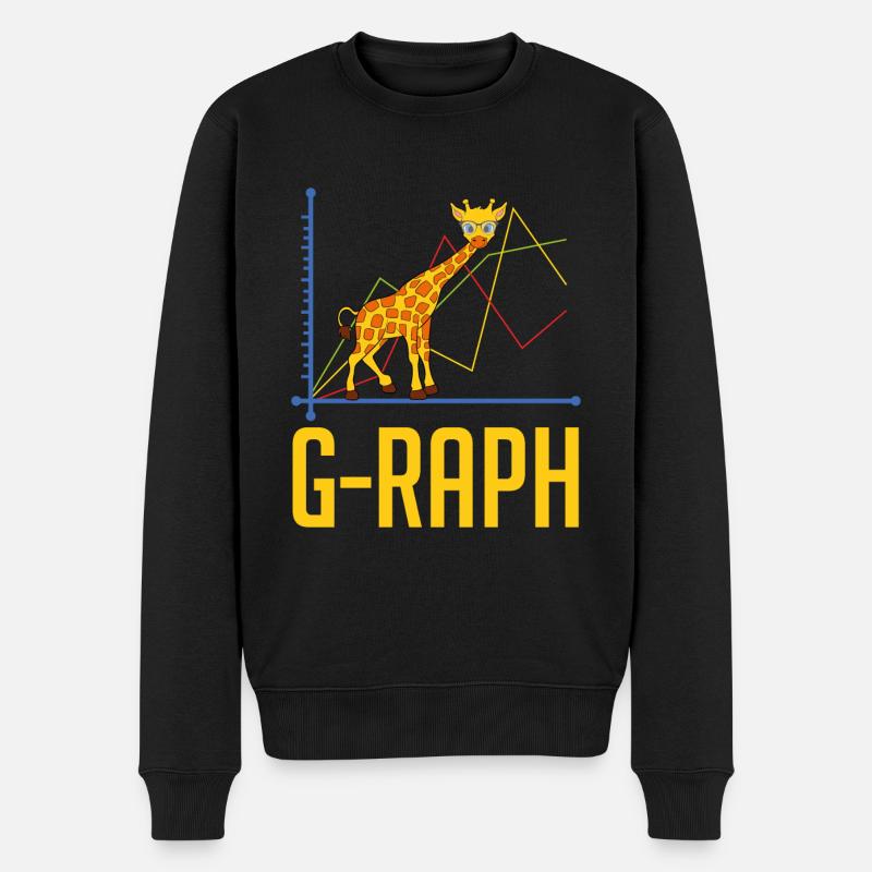 Giraffe Themen-Top für Zoobesucher "G-raph" - Männer Premium Bio Pullover - Schwarz