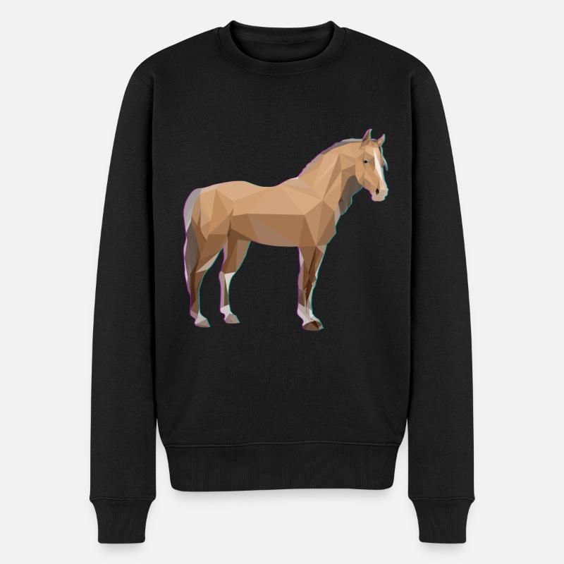 Reiten Pferdemädchen Pferd - Männer Premium Bio Pullover - Schwarz