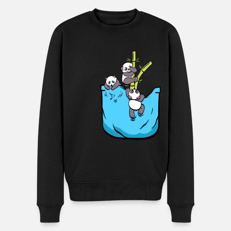 Pandas mignons suspendus sur un tee-shirt de - Pull Premium bio Homme - noir