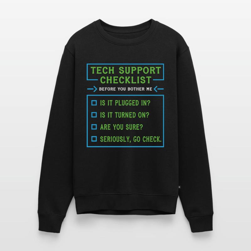 Tech Support Checklist Coding Shirt For Männer Premium Bio Pullover